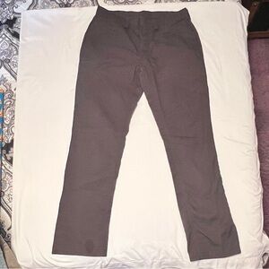 Gray Work Pants with Straight-Leg Cut